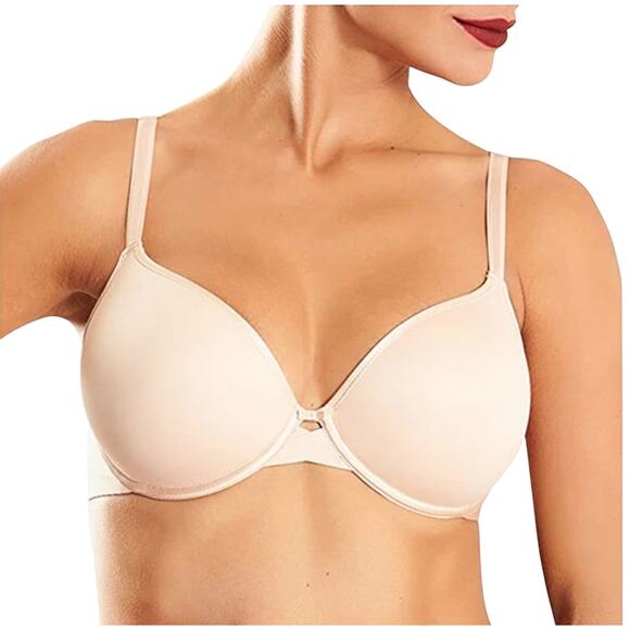 Chantelle 36 DDDD 2196 Modern Invisible Plunge Memory Foam Bra Convertible Nude - Picture 2 of 11
